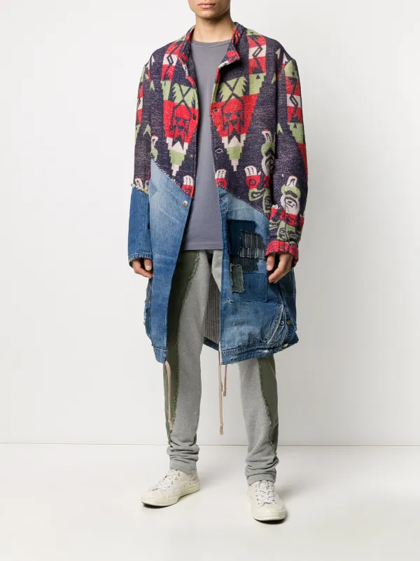 Greg Lauren contrast-leg Cargo Trousers 