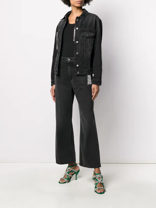 wide leg fringe jeans