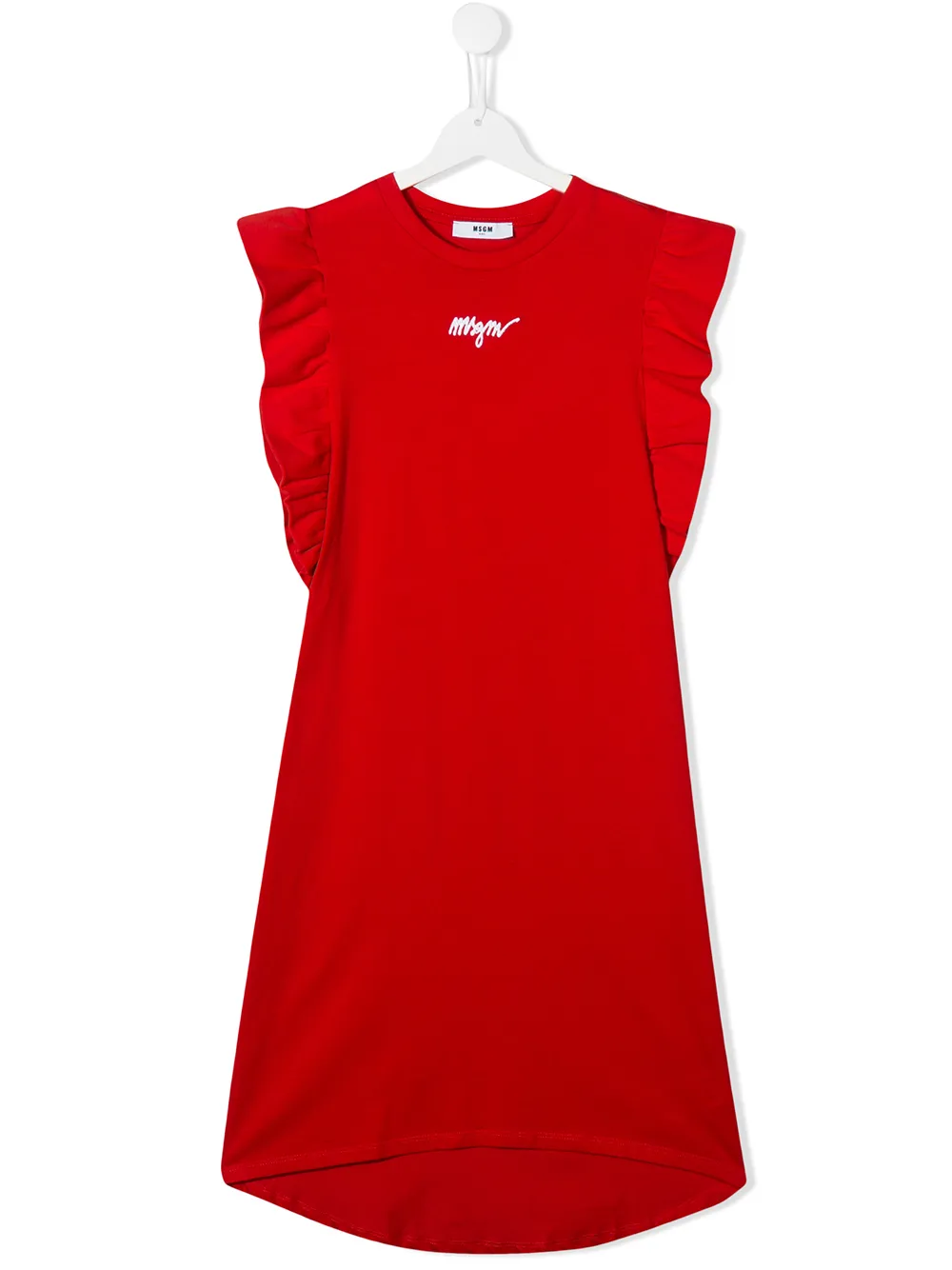 Msgm Kids платье с оборками и логотипом Msgm Kids платье с оборками и логотипом