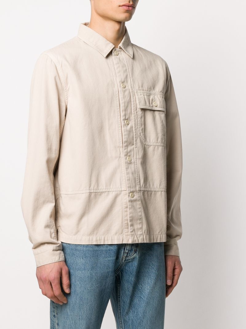 Shop Closed Army Embroidered Shirt In Brown