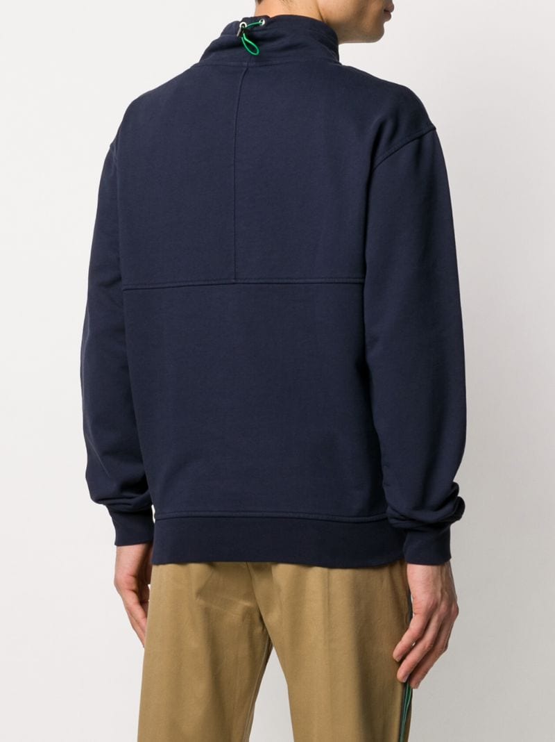 Shop Closed ' Twenty Four Seven' Mock-neck Sweatshirt In Blue