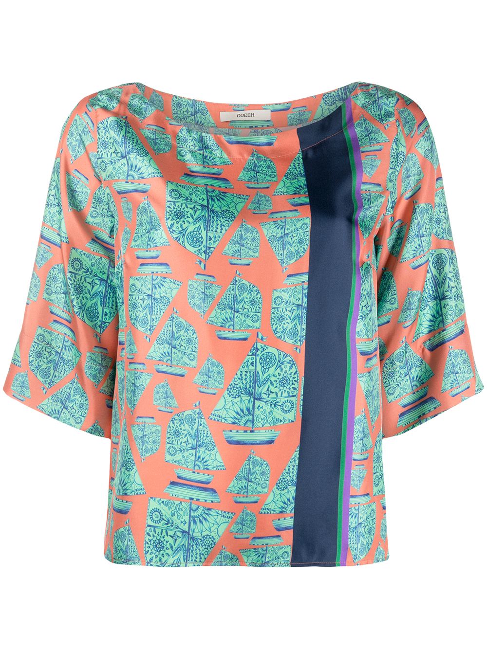 фото Odeeh graphic print silk blouse