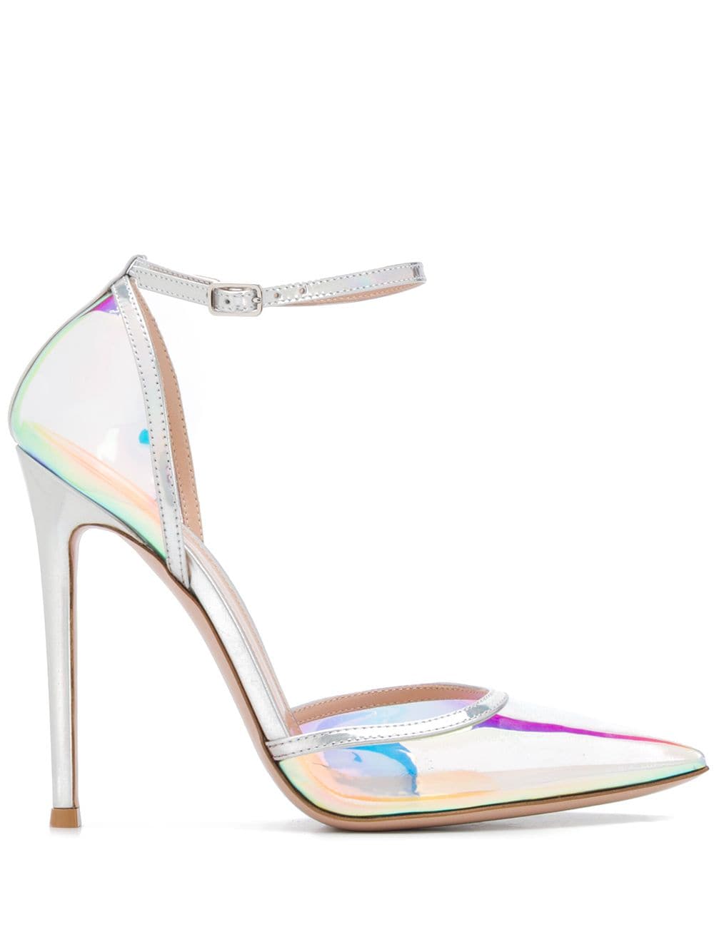 Gianvito Rossi 110mm Pointed Hologram Pumps In Silver