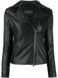Emporio Armani zipped biker jacket - White