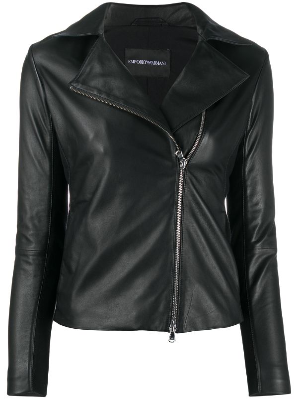 Emporio Armani Zipped Biker Jacket - Farfetch