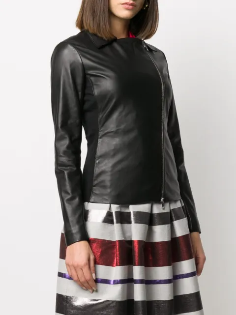 WakeorthoShops - Shop white Emporio Armani zipped biker jacket ...