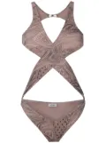 Amir Slama crisscross straps swimsuit - Neutrals