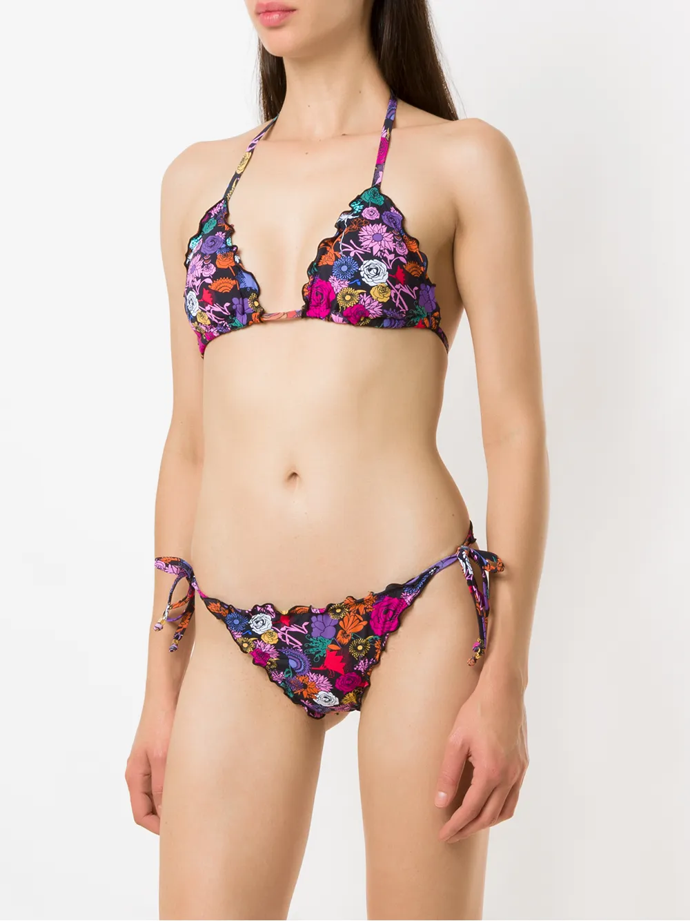  Amir Slama Ruffled Triangle Bikini Set - Blue 