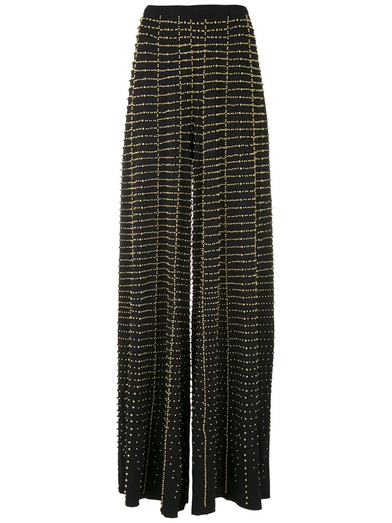 AMIR SLAMA EMBROIDERED WIDE LEG TROUSERS
