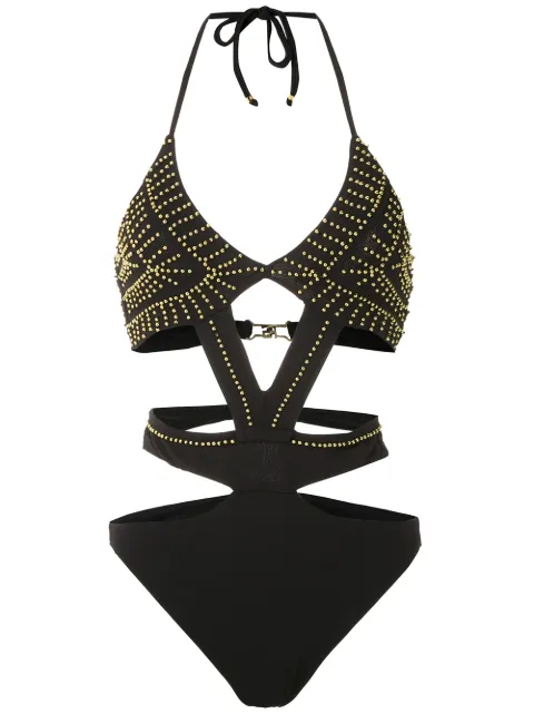 Amir Slama embroidered cut out swimsuit