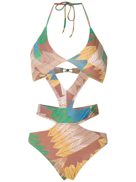 Amir Slama printed cut out swimsuit