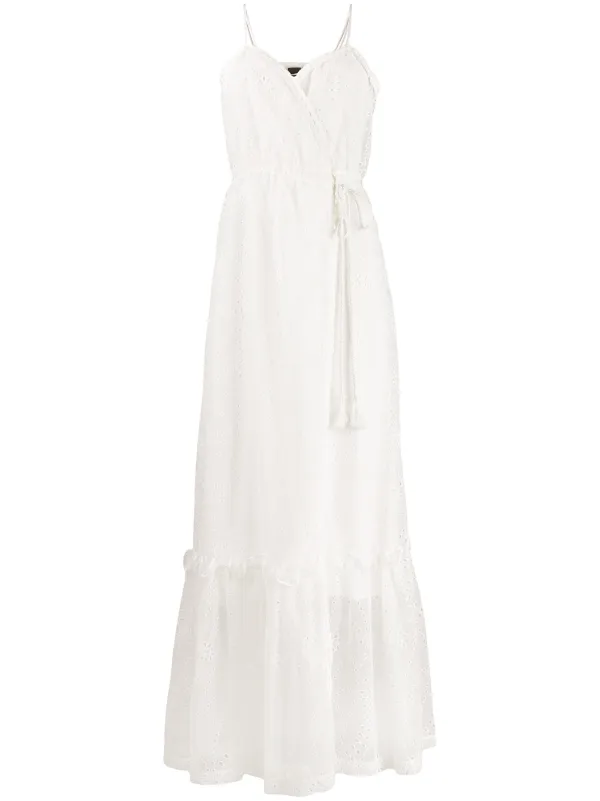 white eyelet wrap dress