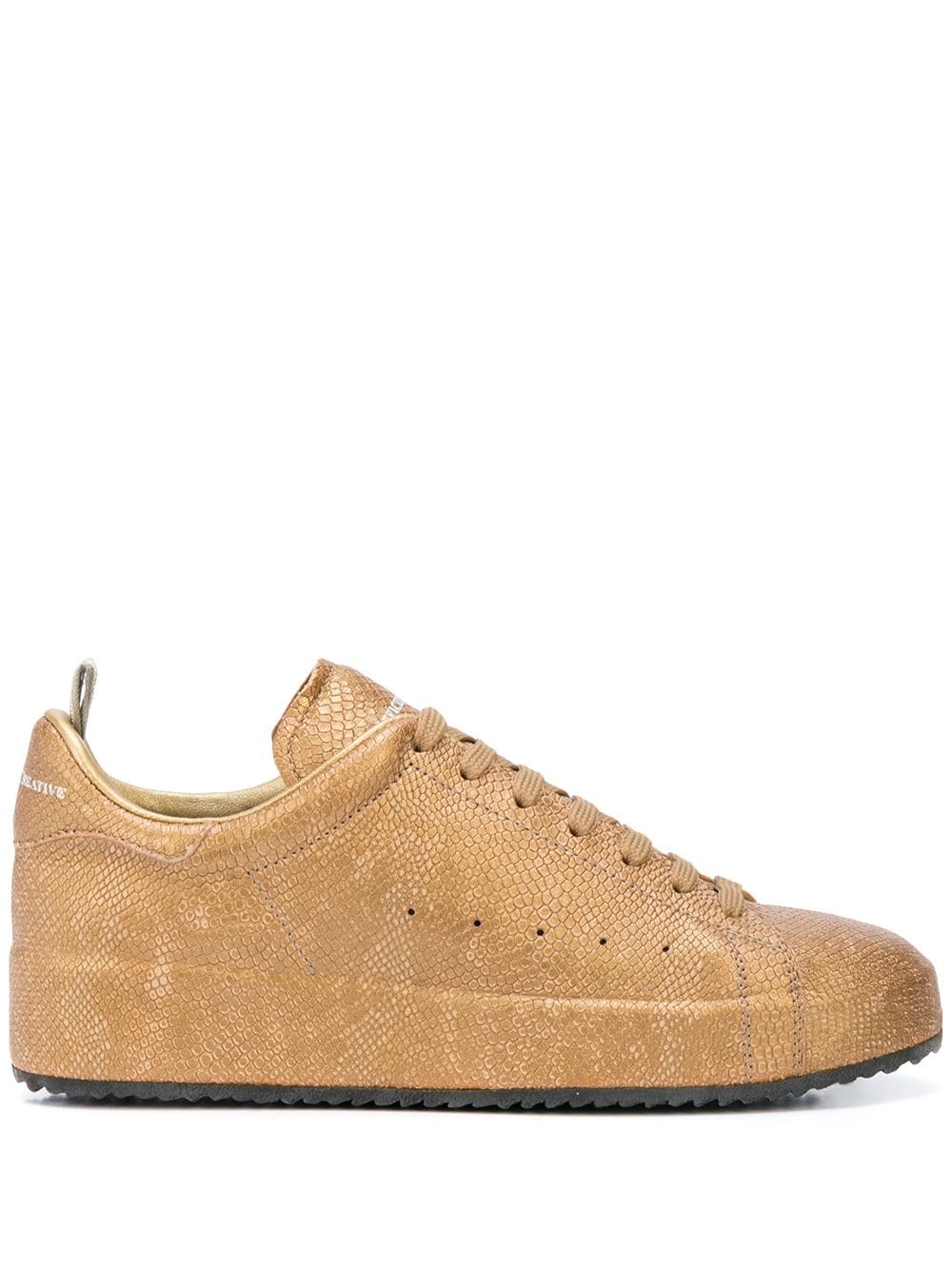 Officine Creative Snake Effect Sneakers In Brown