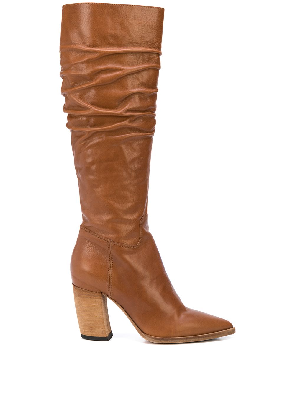 Shop Officine Creative Alexane Ruched Boots In Brown