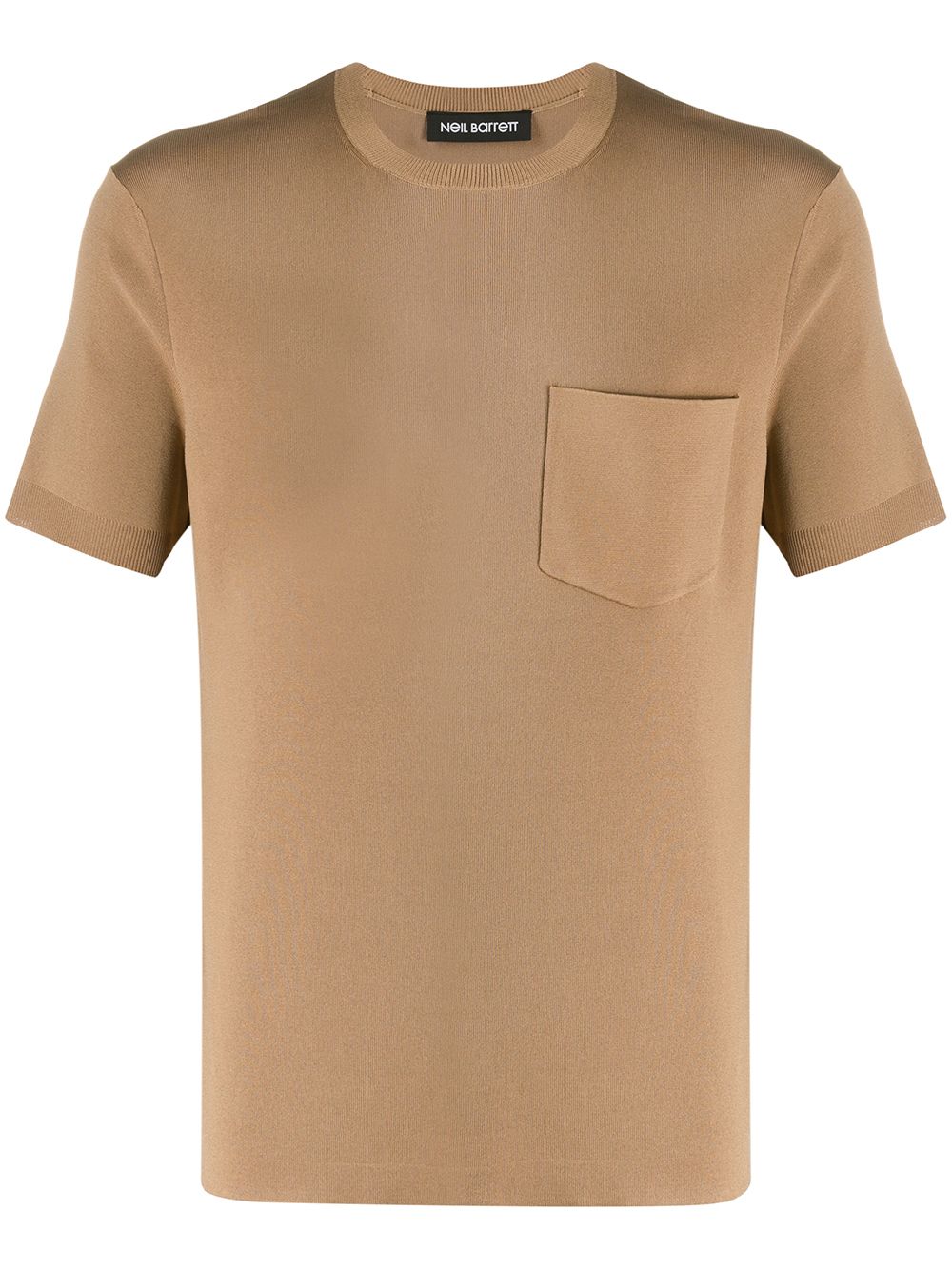 Neil Barrett Chest Pocket Knitted T-shirt In Brown