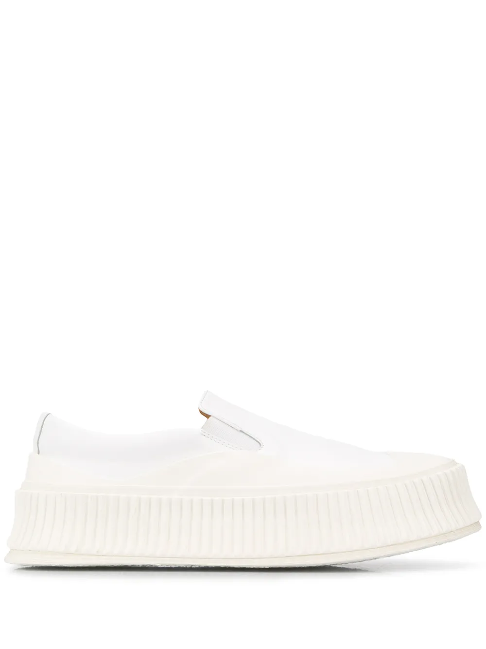Jil Sander platform sole slip-on sneakers White