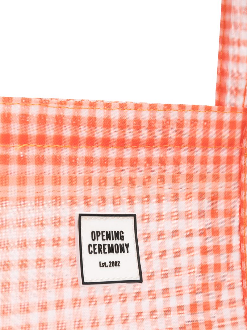 Shop Opening Ceremony Gingham Small Chinatown Tote Bag In Orange