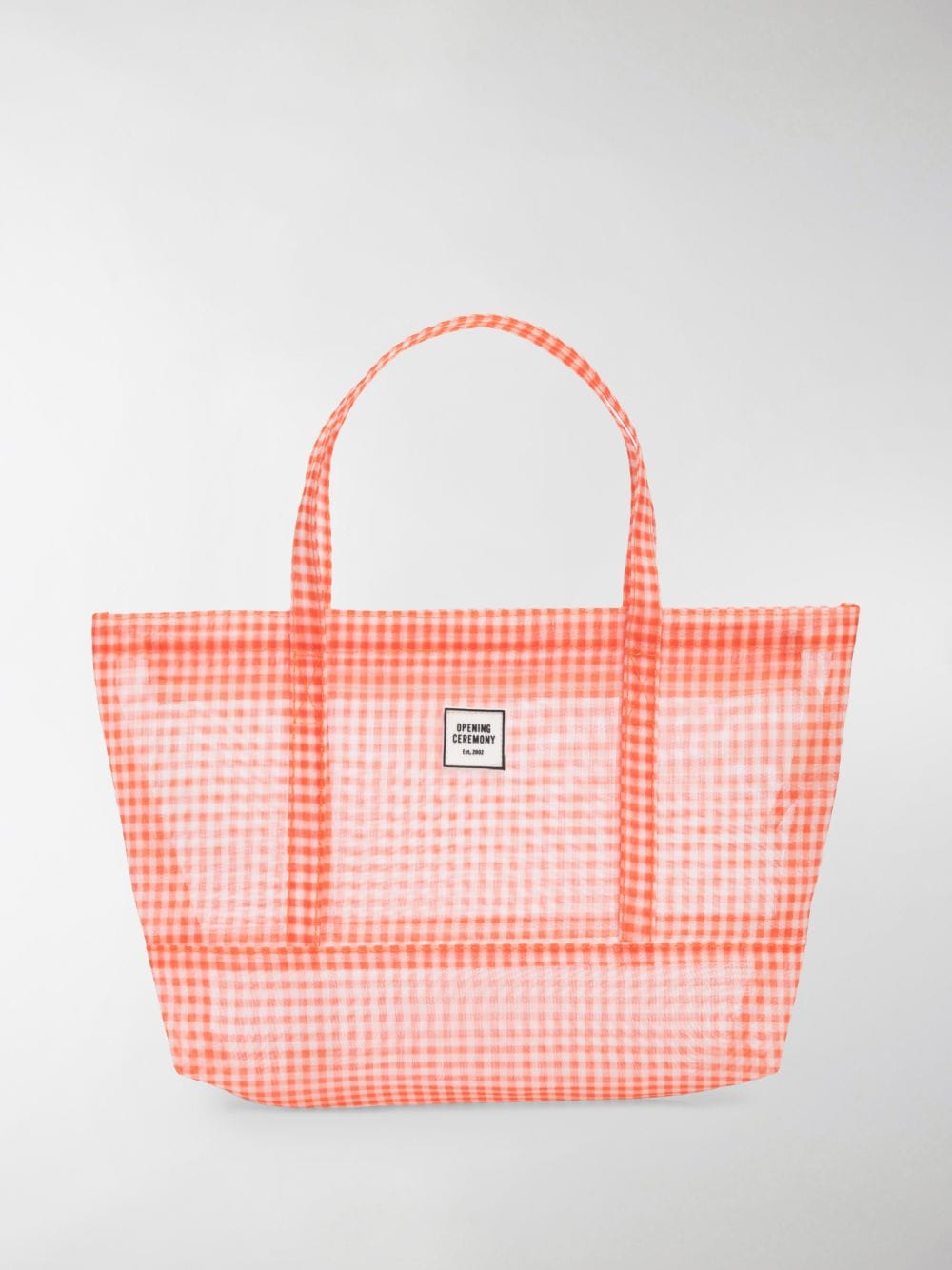 OPENING CEREMONY GINGHAM SMALL CHINATOWN TOTE BAG,14848634