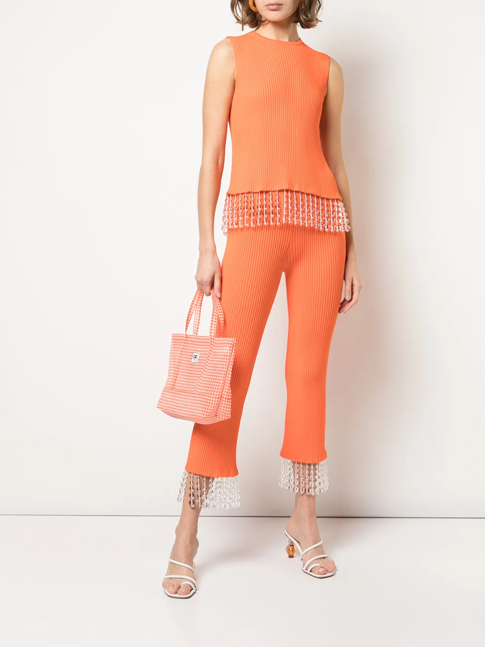 Opening Ceremony Beaded Open-back Top In Orange