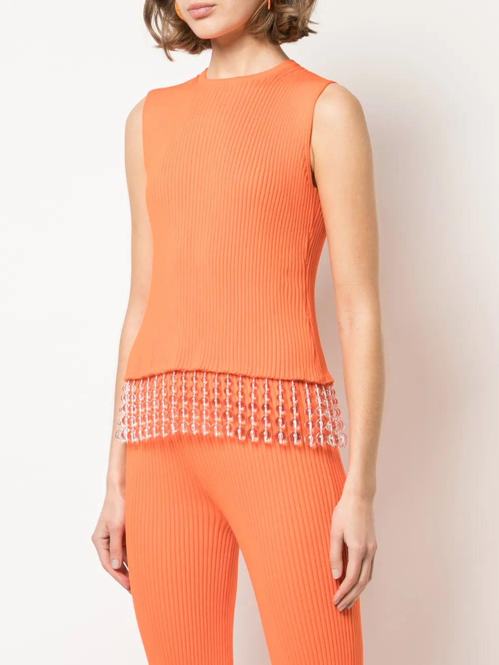 Opening Ceremony Beaded Open-back Top In Orange