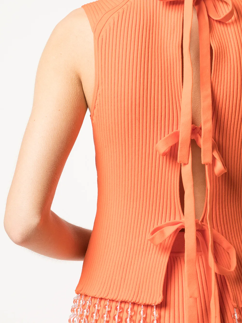 Opening Ceremony Beaded Open-back Top In Orange