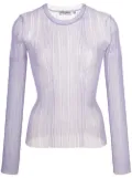 Opening Ceremony sheer ribbed top - Purple