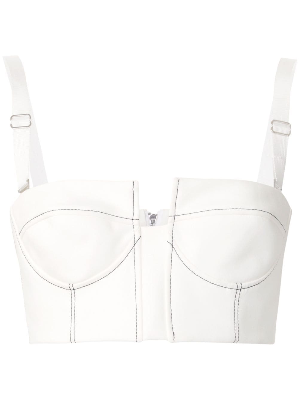 Shop Dion Lee Column Bustier Cropped Top In White