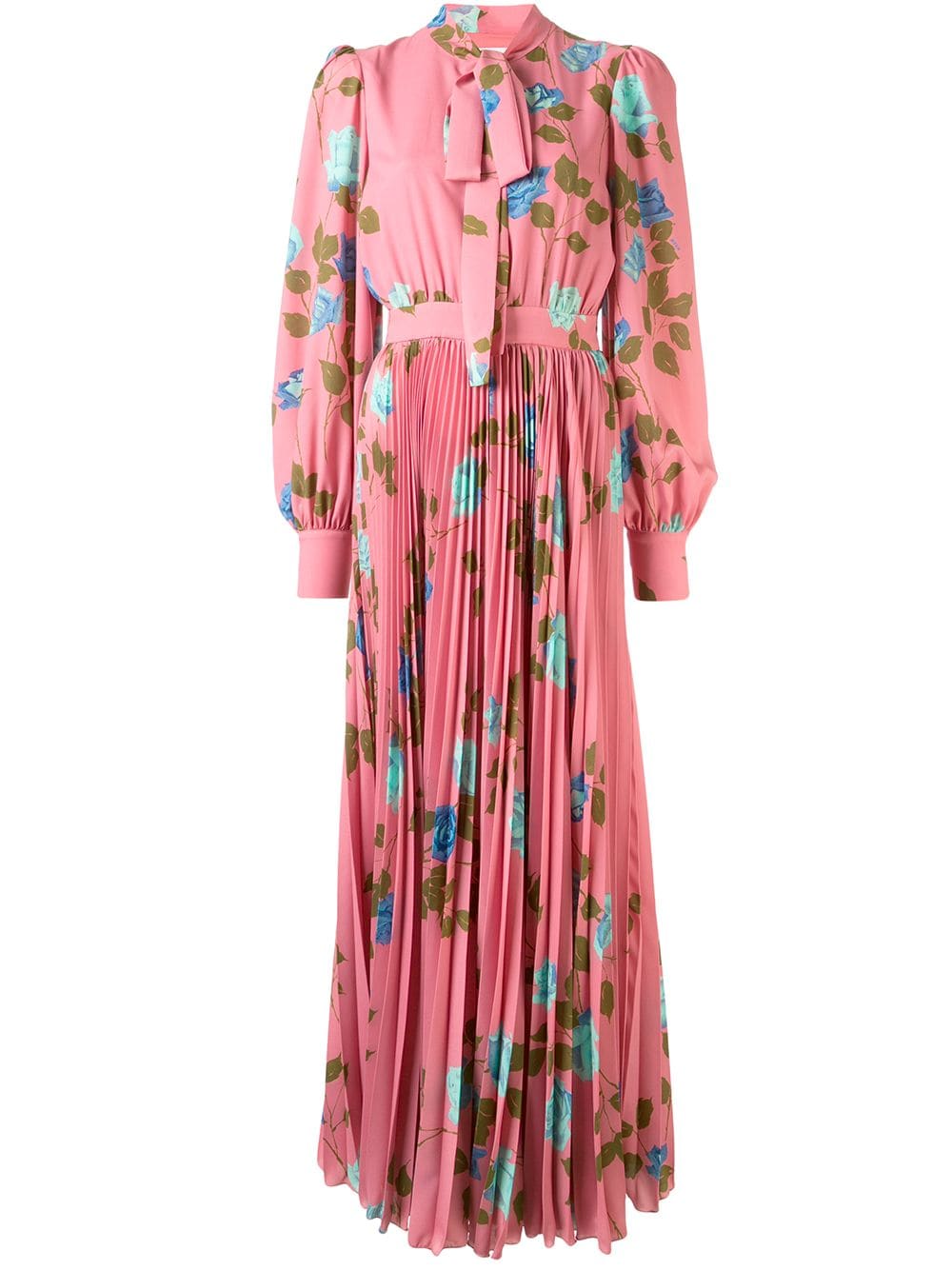 Msgm Floral Print Maxi Dress In Pink