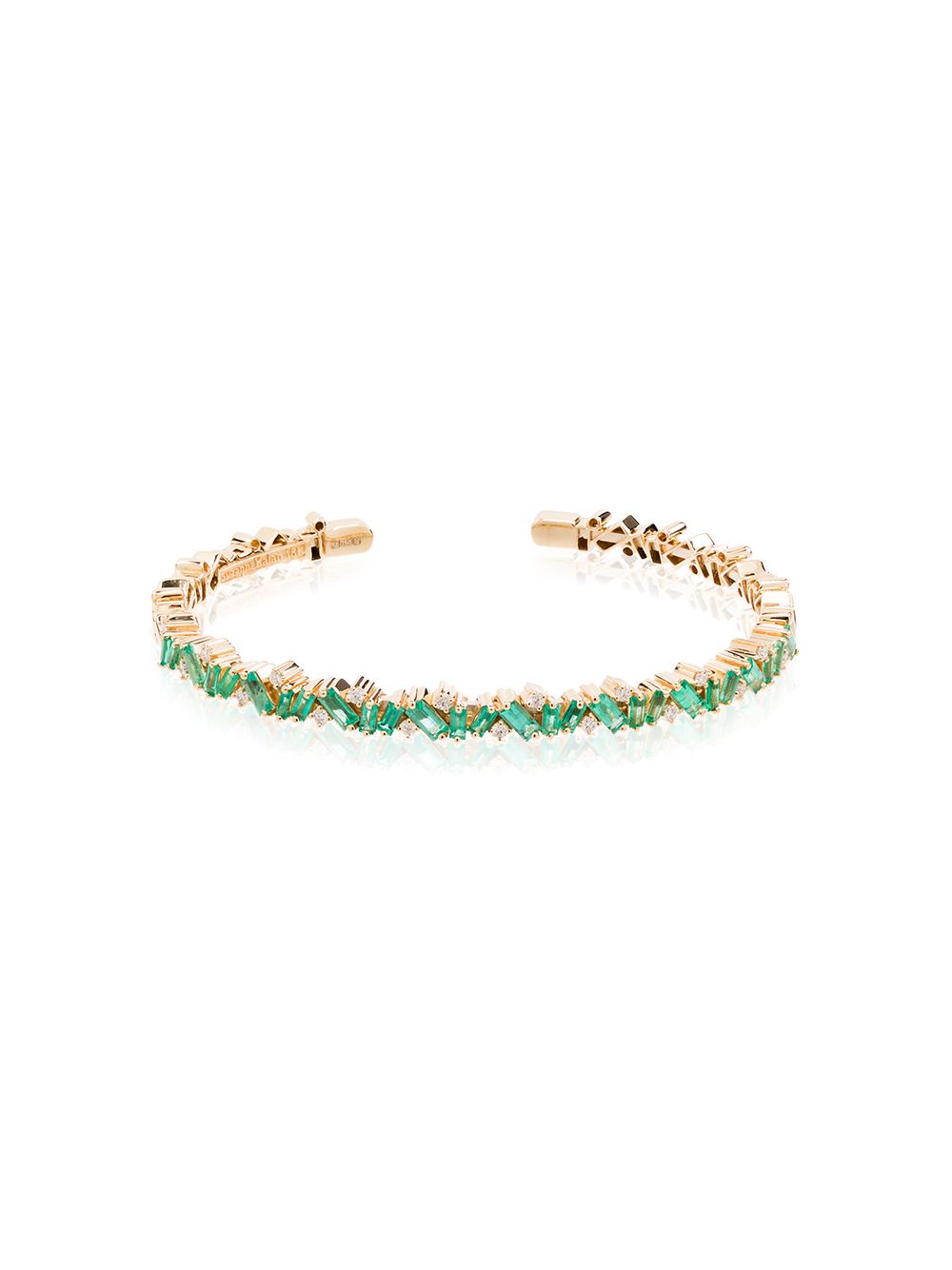 Shop Suzanne Kalan 18kt Yellow Gold Fireworks Emerald Frenzy Bracelet In Yellow Gold/green