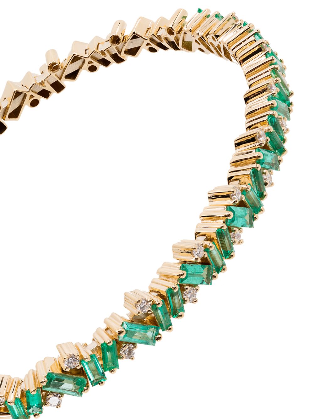 Shop Suzanne Kalan 18kt Yellow Gold Fireworks Emerald Frenzy Bracelet In Yellow Gold/green