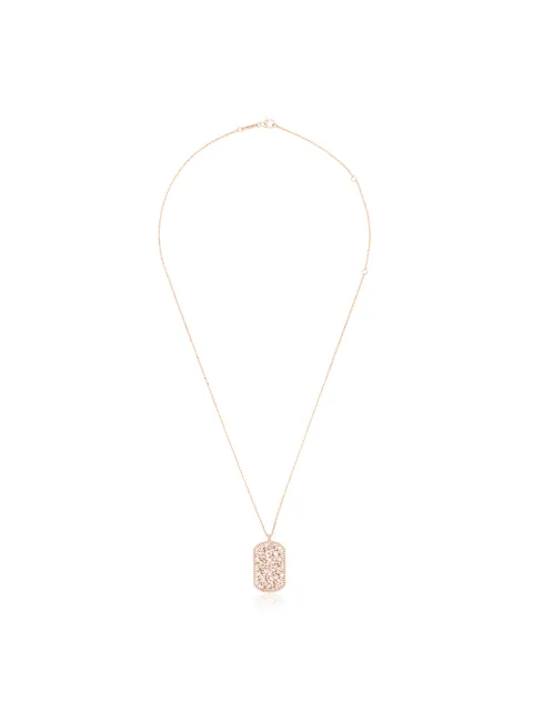 Suzanne Kalan 18kt rose gold diamond tag necklace