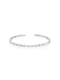Suzanne Kalan 18kt white gold Linear Horizontal baguette diamond bangle - Silver