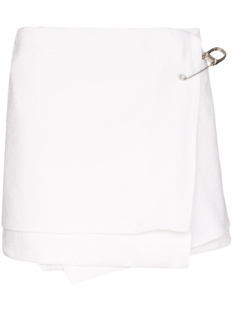 PRADA SAFETY PIN-DETAILED MINI WRAP SKIRT