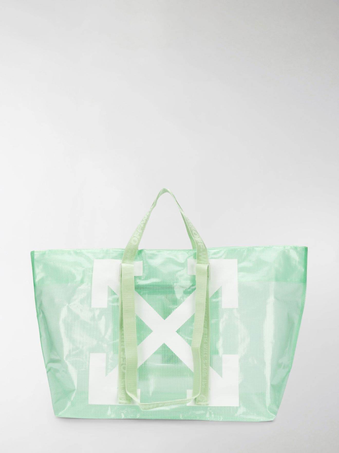 Off-White Large Arrows logo-print PVC Tote Bag - Farfetch