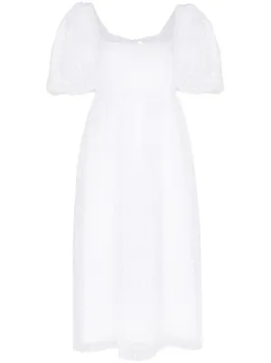 gracie embroidered midi dress