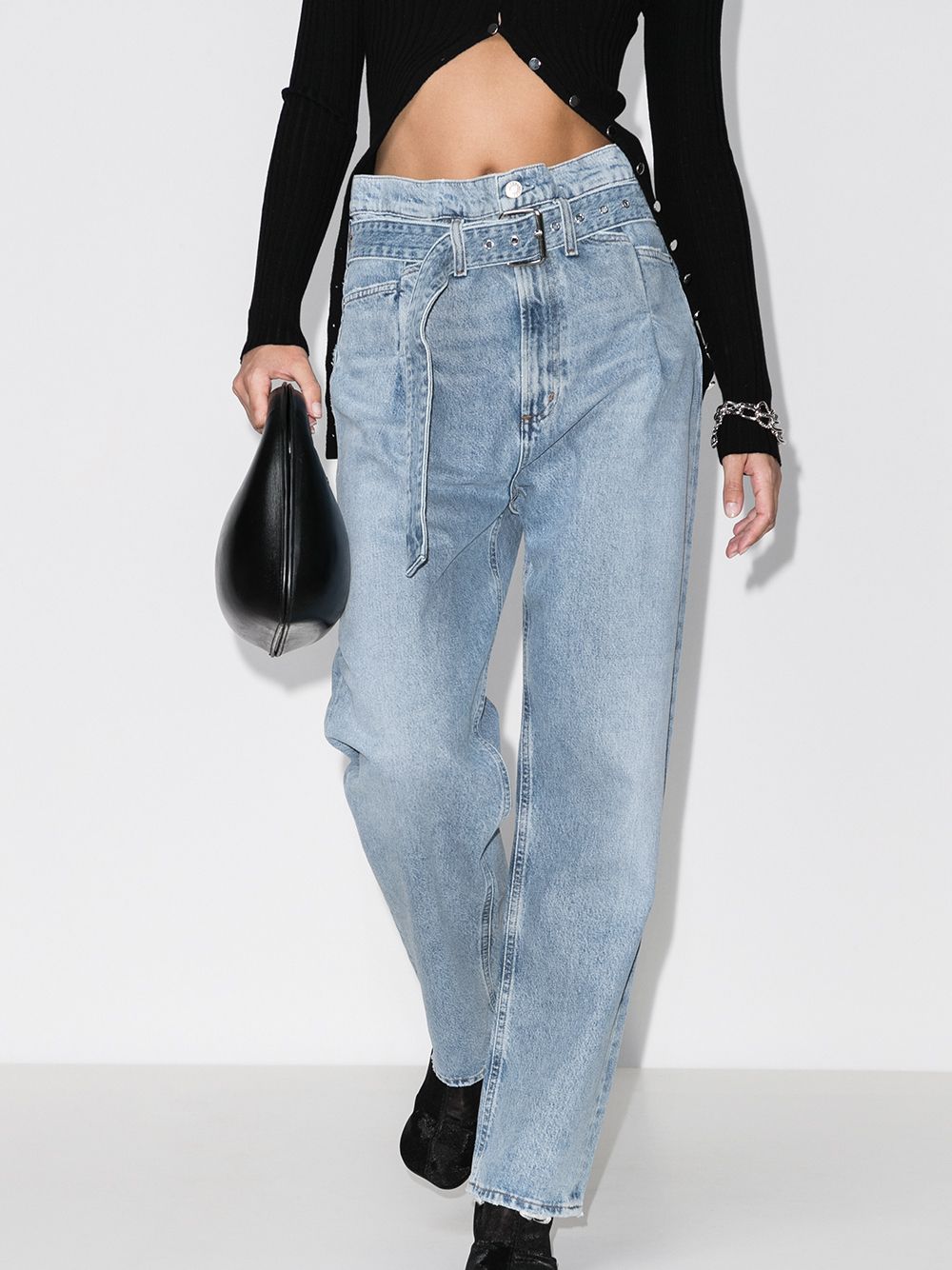 фото Agolde reworked '90s belted organic cotton jeans