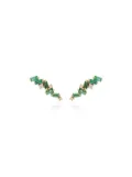 Suzanne Kalan 18kt yellow gold emerald and diamond stud earrings - Green