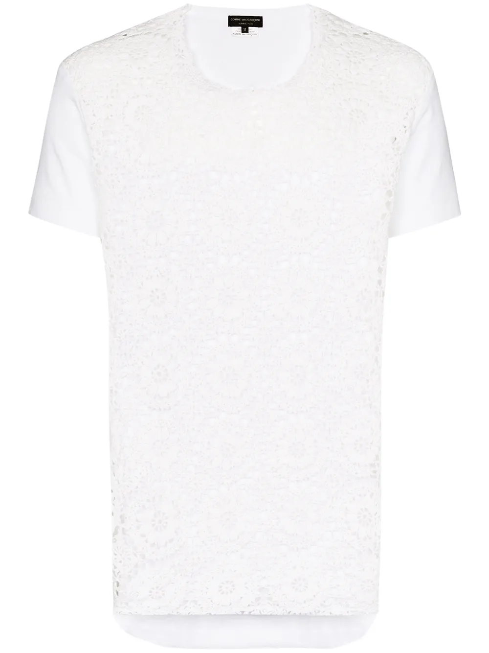 

Comme Des Garçons Homme Plus playera corta de crochet - Blanco