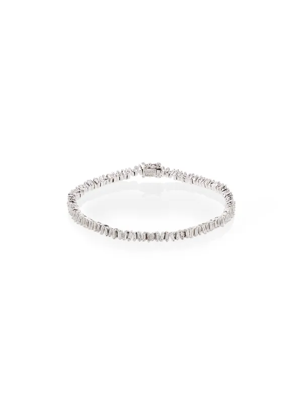 Suzanne Kalan Classic Diamond Mini Tennis Bracelet in Silver