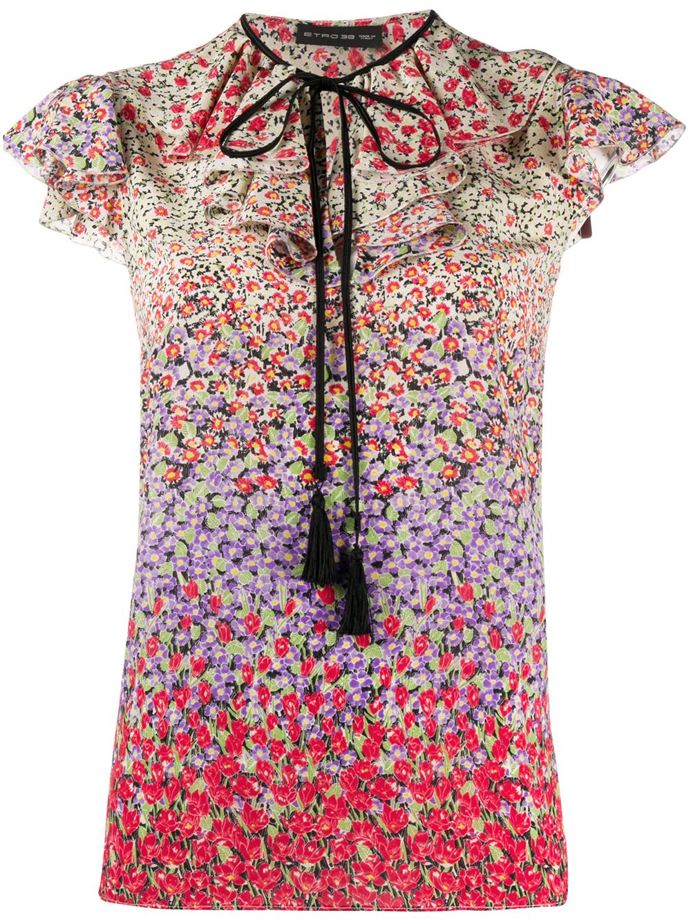 фото Etro блузка с цветочным принтом и оборками