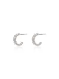 Suzanne Kalan 18kt white gold Classic Zigzag mini diamond hoop earrings - Silver