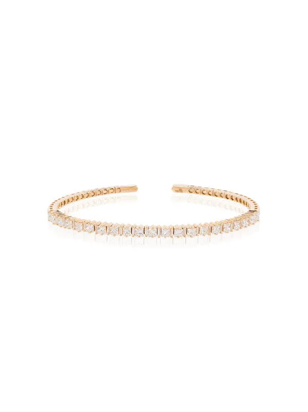 Suzanne Kalan 18kt Yellow Gold Mixed Cut Diamond Bracelet