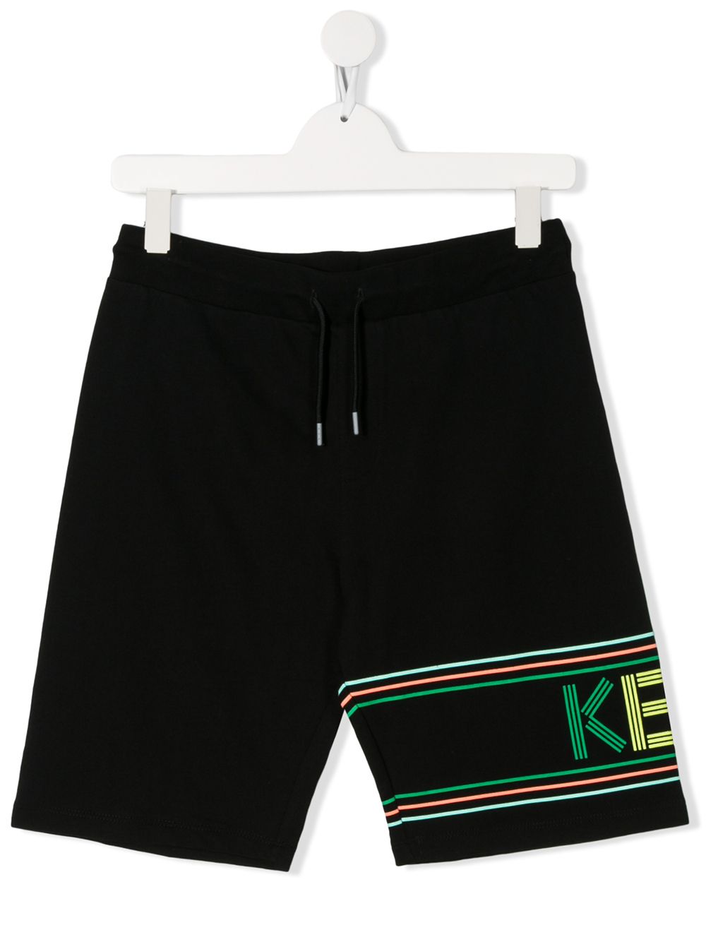 Kenzo Teen Logo Track Shorts In 黑色