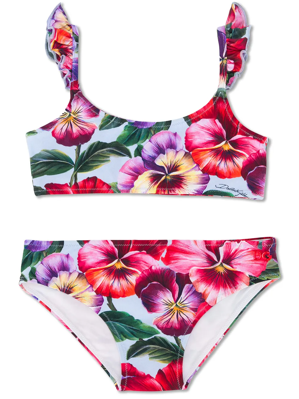 

Dolce & Gabbana Kids bikini con estampado floral - Morado