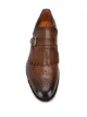 Santoni perforated single-buckle monk shoes