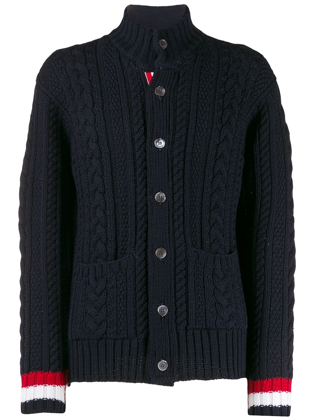 Thom Browne Cable Knit Cardigan In Blau