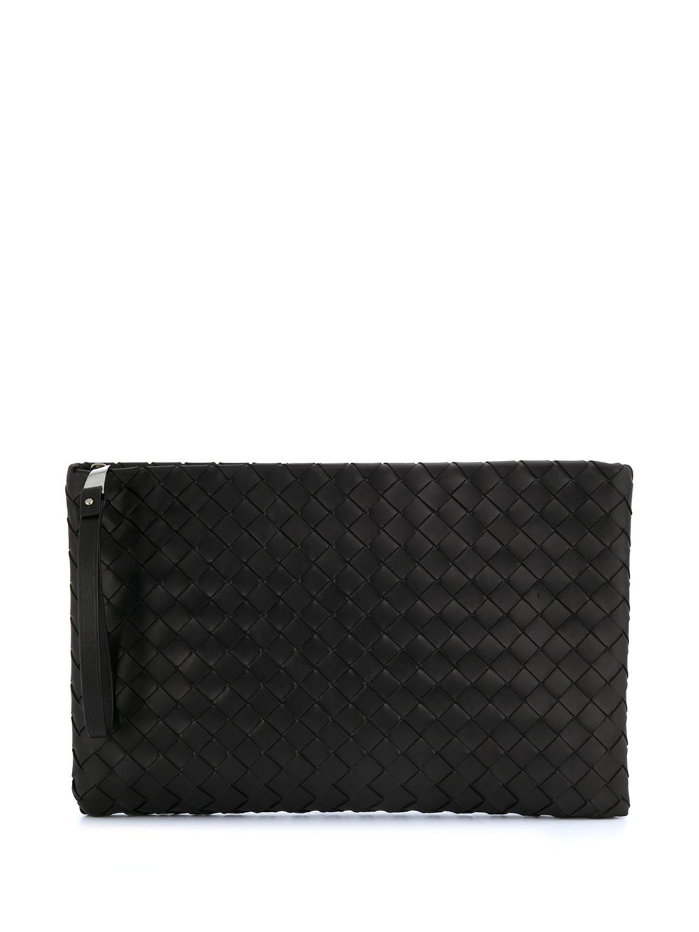 Shop Bottega Veneta Large Intrecciato Pouch In Black