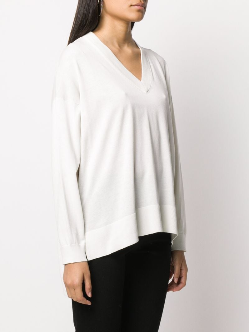 Shop Enföld Wide V-neck Jumper In White