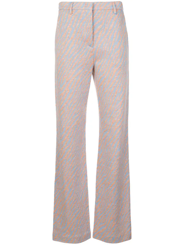 zebra flared trousers