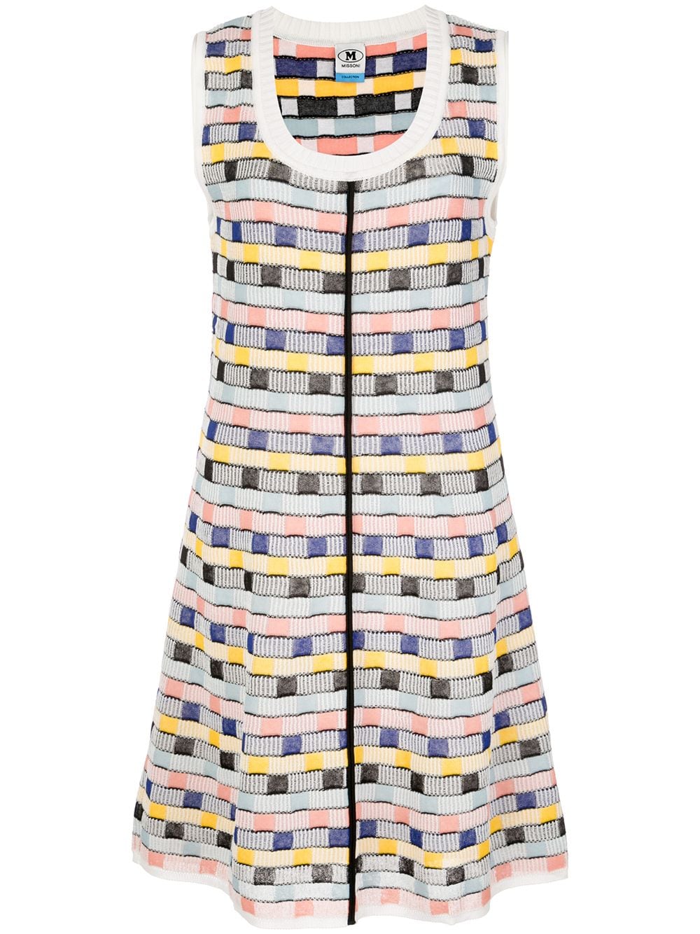 Shop M Missoni Abstract Pattern Mini Dress In Multicolour